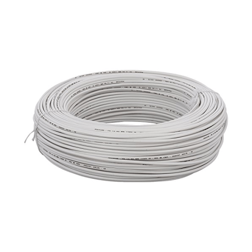 Finolex, Finolex 1 SQMM SINGLE CORE PVC Insulated  COPPER FLEXIBLE FRLS Cable  WHITE (100 Meters)