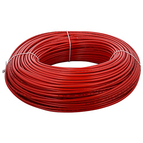 Finolex, Finolex 56/.3MM 4 SQMM 1 CORE RED COPPER FLEXIBLE Insulated  FR CABLE (Coil of 180 Metres)