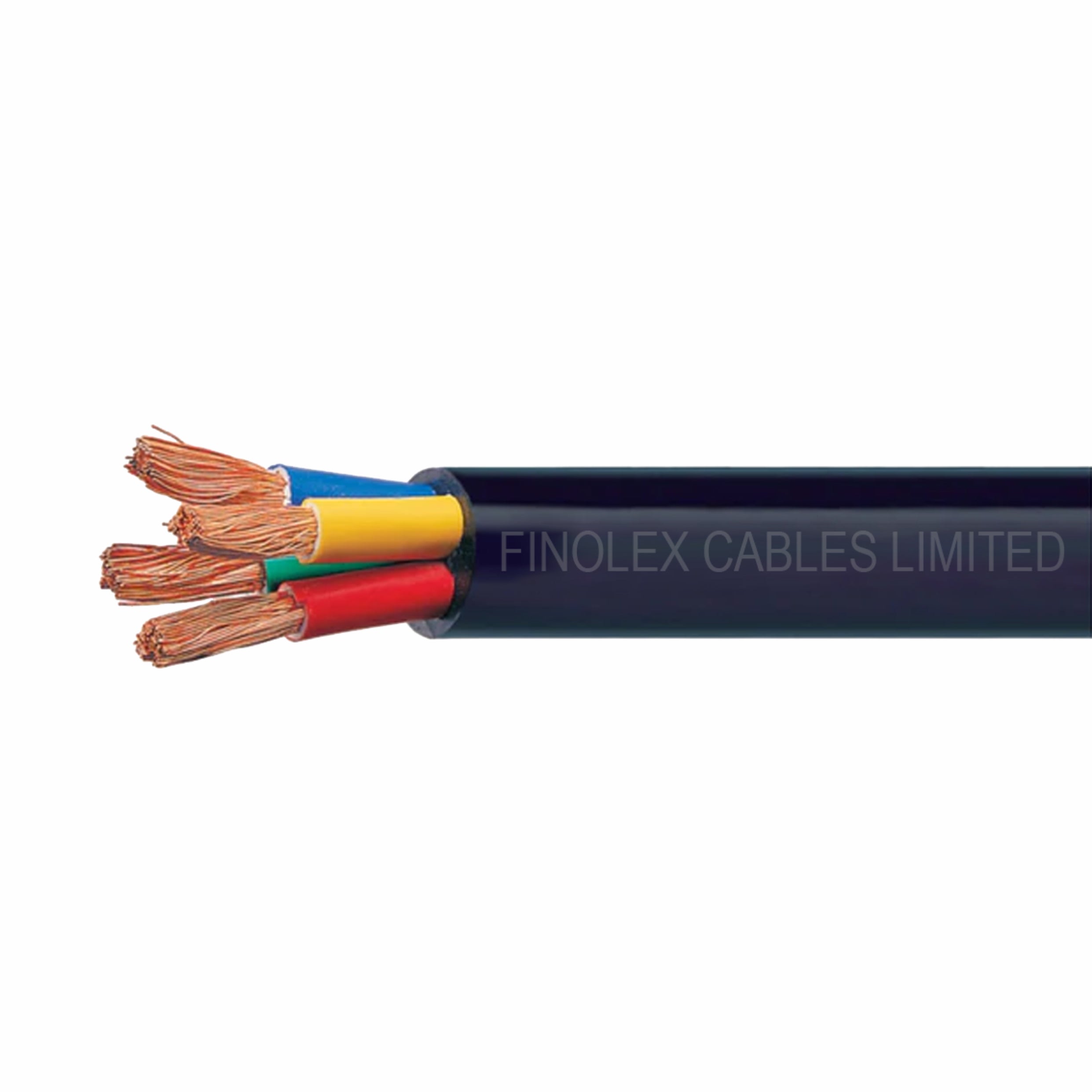 Finolex, Finolex 95 SQMM X 4 CORE PVC Insulated  & SHEATHED COPPER FLEXIBLE CABLE BLACK (1 Meter)