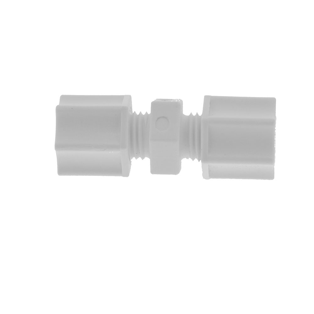 JACO Manufacturing Company, JACO 15-4-P-O Polypropylene Union Connector 1/4 OD Tube x 1/4 OD Tube