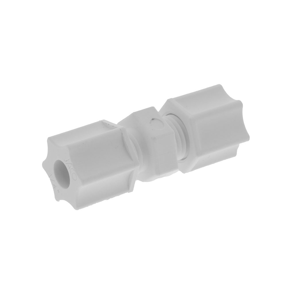 JACO Manufacturing Company, JACO 15-4-P-O Polypropylene Union Connector 1/4 OD Tube x 1/4 OD Tube