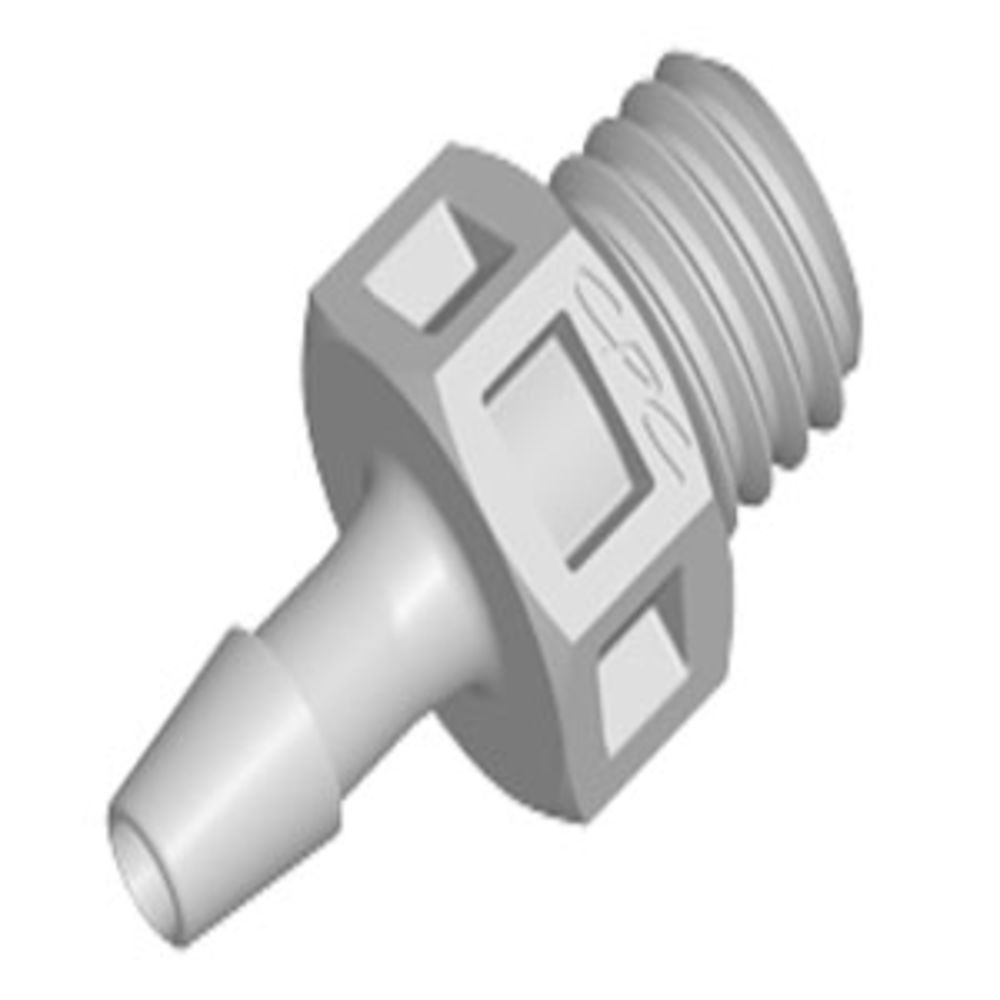 Colder Products, KS3 Straight Fitting Natural Polypropylene 1/4-28 UNF X 3/32 HB