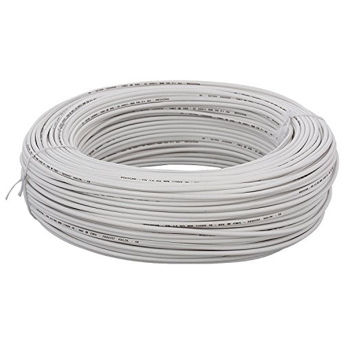 Polycab, Polycab 0.5 Sqmm Single core Pvc Insulated Copper Flexible Frls Cable  White  (100 Meters)