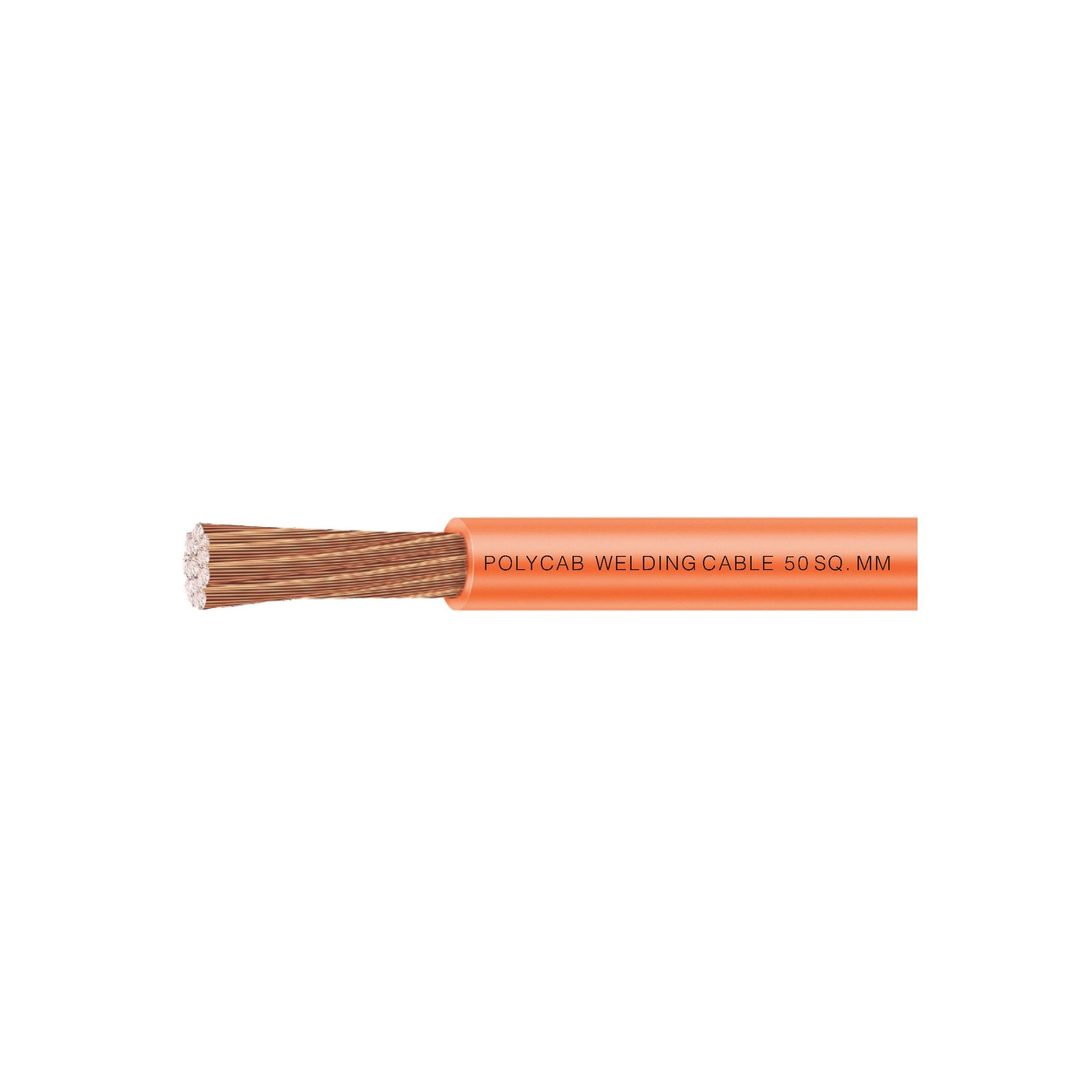 Polycab, Polycab 35 Sqmm 1 core Orange Copper Flexible Welding Cable 110V 230A  (50 Meter)